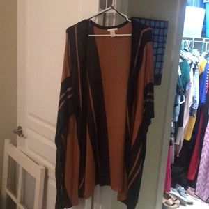 Navy and tan cardigan